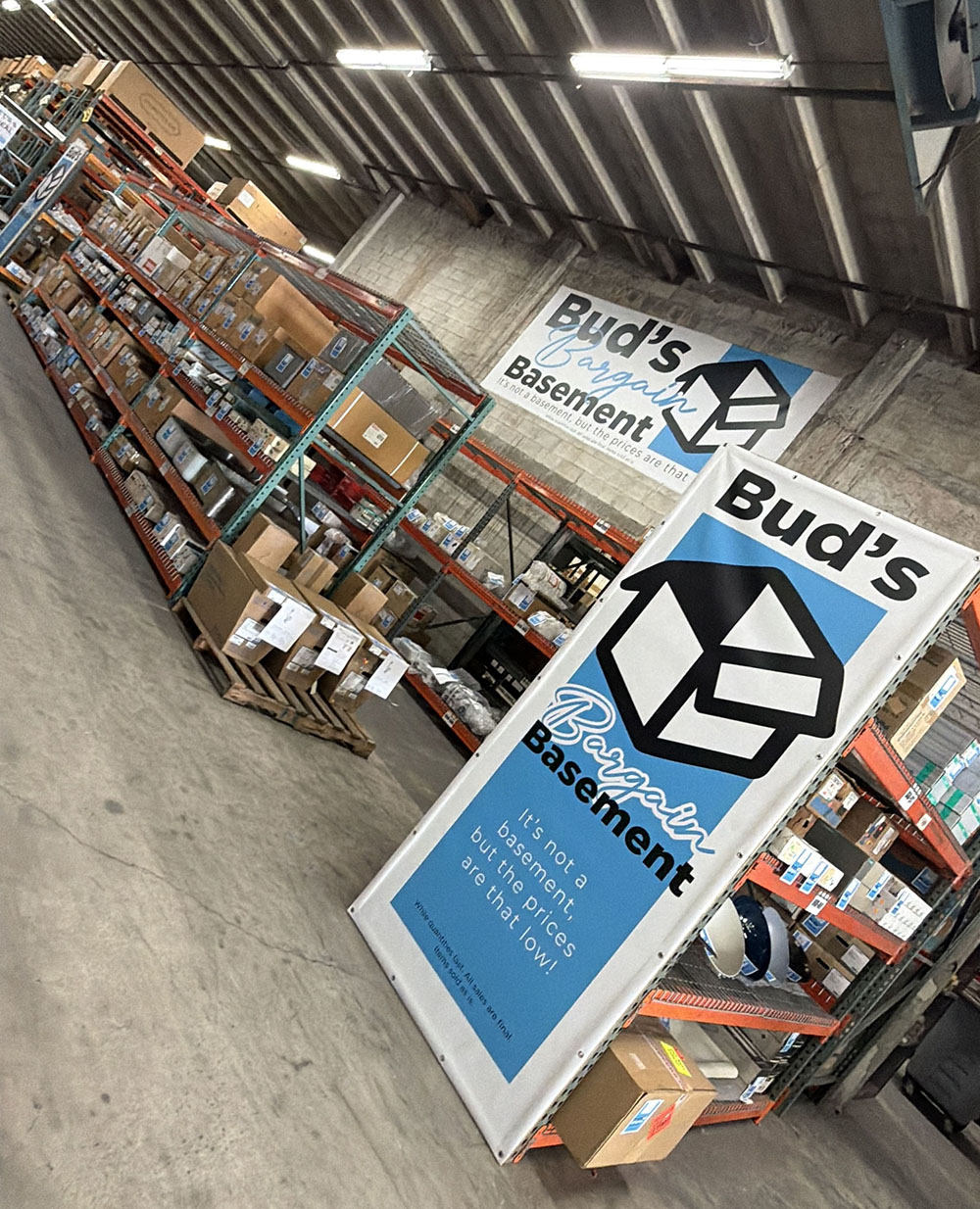 Bud’s Bargain Basement Wareshouse Showroom_
